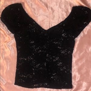 black shirt with flower print